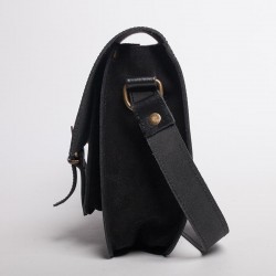 Bolso bandolera de cuero negro negro / bolso pequeño de cuero negro Satchel  / bolso de sillín de cuero negro / bolso de cuero negro hecho a mano -   México